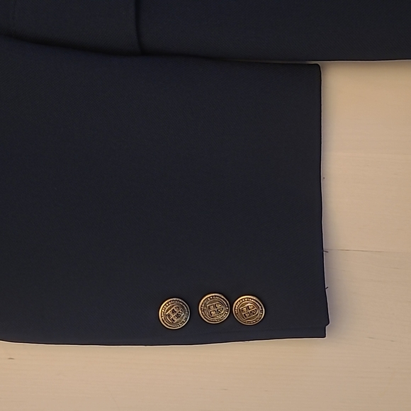 1970s VTG Levi's Sta-Prest Navy Acrion Suit Jacket with Gold Buttons - Picture 6 of 17